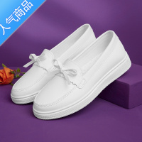 SUNTEK软底护士鞋女医护不累脚新款夏季平底一脚蹬透气防滑工作小白单鞋