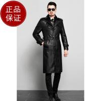掉皮包换 春秋新款男士长款海宁真皮皮衣绵羊皮风衣港风男外套潮过膝皮大衣早买早便宜