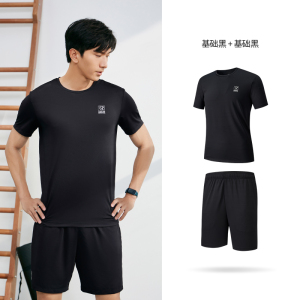 361°运动套装男夏季新款跑步T恤健身短裤两件套男子运动服潮