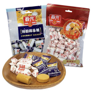 春光椰子糖传统特浓椰子糖250g袋装喜糖糖果零食海南特产