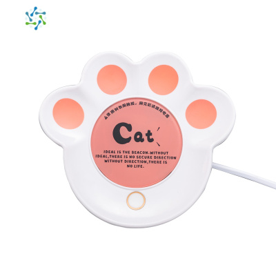 暖暖杯情人节猫爪恒温宝暖杯垫电保温底座水杯子热牛奶三维工匠恒温器+猫爪杯蓝