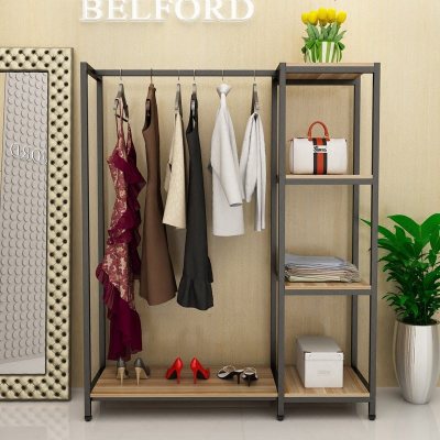 家用衣帽架落地简约现代客厅卧室置物架铁艺衣服架子多功能挂衣架