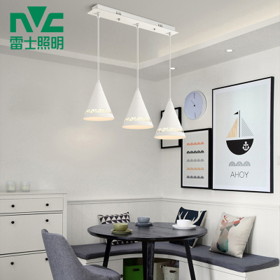 雷士照明三头餐吊灯现代简约创意个性饭厅灯北欧极简风中山灯具