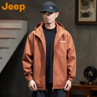 JEEP吉普黑色冲锋夹克男士春秋款2025新款防风户外登山服外套上衣