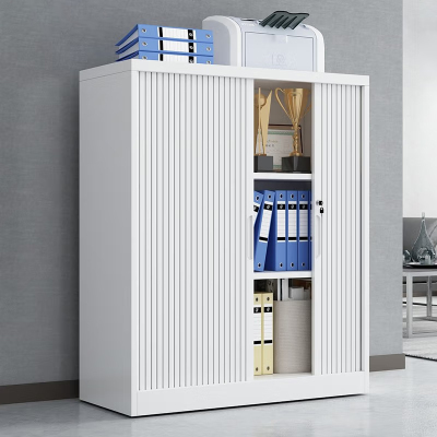 臻远ZY-WJGC-38卷门柜推拉门矮柜文件柜 纯白900高卷门柜