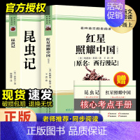 红星照耀中国+昆虫记(无删减) [正版]人教版初中课外阅读名著钢铁是怎样炼成的·傅雷家书·经典常谈完整版八年级上下册任选