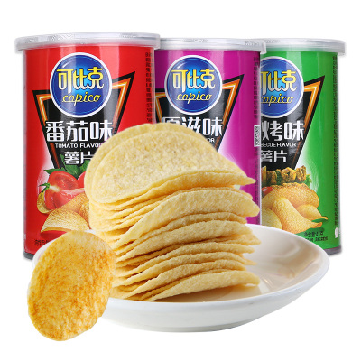 可比克罐装薯片膨化食品零食休闲办公室45g*3
