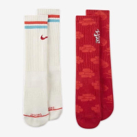 NIKE耐克袜子运动休闲舒适透气男女中筒袜2双装FZ6518-900 D