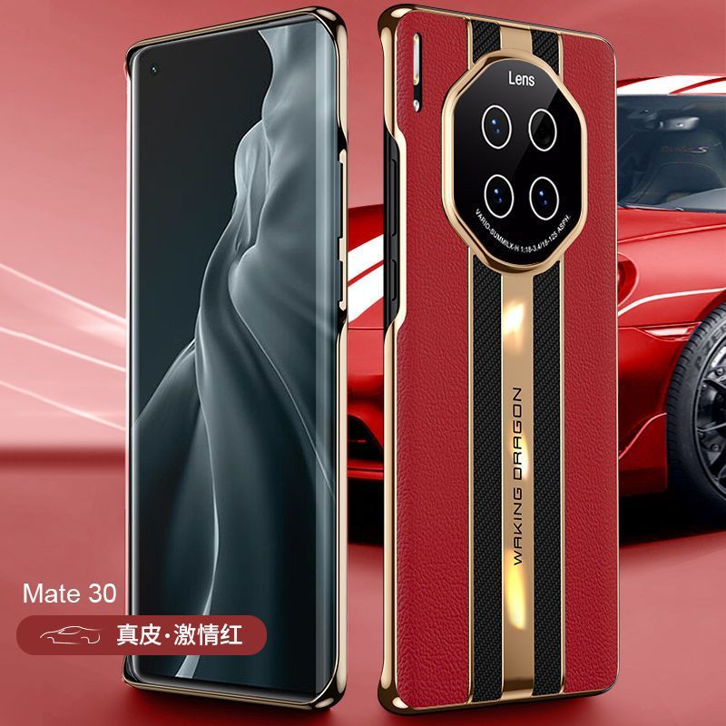 圣幻 真皮华为mate30pro手机壳保护套硬壳男女款全包牛皮保护套mate30轻薄磨砂秒变保时捷