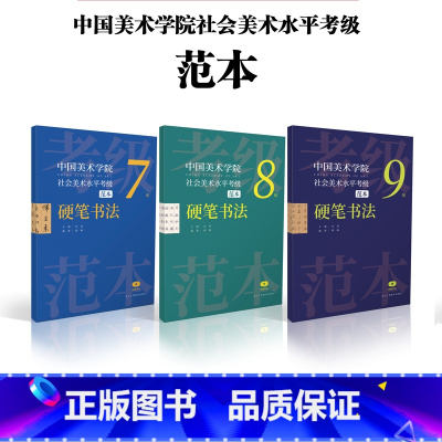 [正版]中国美术学院社会美术水平考级范本:硬笔书法7级8级9级散页盒装 汉字硬笔书法水平自学参考资料书法篆刻教师指导考