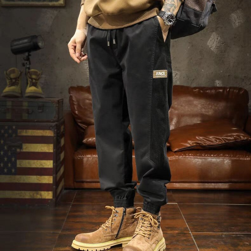 美式复古工装裤男士春秋季新款宽松束脚潮牌男休闲