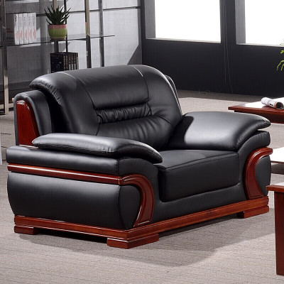 德诚和真皮实木扶手办公沙发DCH-SF058款 单人位900*850*890mmH组