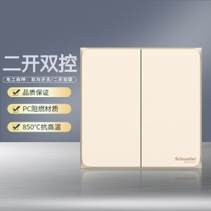 [官方旗舰店]施耐德电气开关插座皓呈珍珠金色86型大面板家用墙壁式10A五孔一开弱电电源空调插座