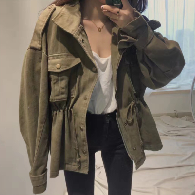七斓工装风衣女2020秋新款中长款小个子流行气质外套宽松休闲bf风收腰风衣
