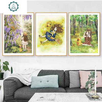 封后(FENGHOU)森林女孩十字绣满绣2020新款线绣浪漫卡通客厅卧室家用手工自己绣封埃及棉-款号5234-花