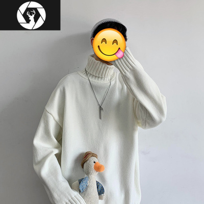 HongZun高领毛衣男韩版潮流休闲打底针织衫2020秋冬新款宽松百搭学生线衣毛衣