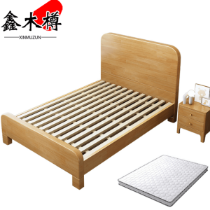 鑫木樽床+床垫+床头柜1500mm套