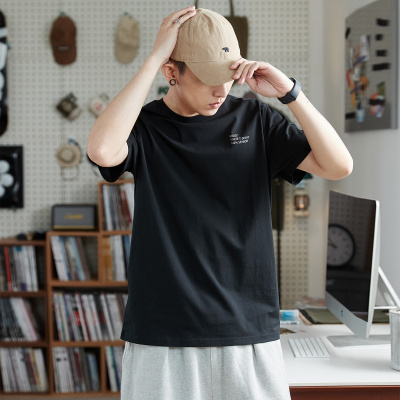 [1折价26.9元,叠加优惠券]唐狮 男式T恤小文字印花短袖t短袖T恤夏短袖男款短袖T恤