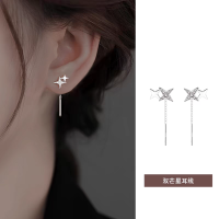 s925纯银芒星耳线女小众设计感高级气质轻奢冷淡风个性百搭耳饰
