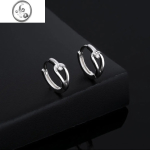 JiMis999银银镶钻圆圈水滴耳扣秋季ins冷淡风耳环个性时尚耳圈耳饰品 均色