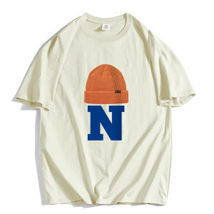 夏季新款短袖T恤男韩版圆领印花百搭休闲打底衫潮流情侣T恤青少年_208