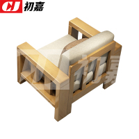 初嘉(CJ)简约实木沙发原木色实木沙发 单人位