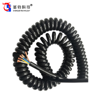 圣钧科技 弹簧电线螺旋伸缩电线 8芯0.3平方-3.6米 +根