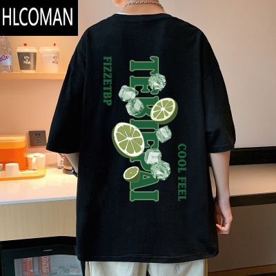 HLCOMAN夏季短袖T恤男潮牌宽松港风美式半袖设计感上衣服ins潮流体恤