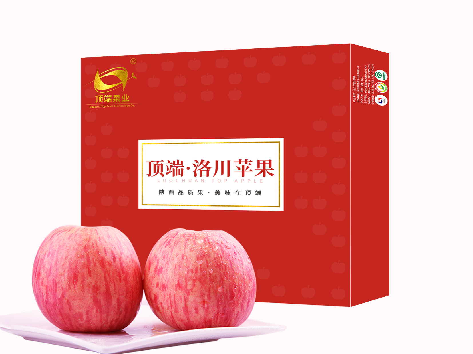 洛川苹果 陕西洛川苹果红富士新鲜水果精品礼盒 12枚90 一级果 国产