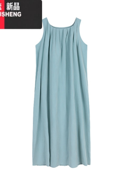 YIBUSHENG法式裙子海边度假连衣裙女季小众设计感宽松无袖背心裙a字长裙