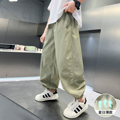儿童装男童夏装薄款裤子2026新款夏季中大童防蚊裤夏款速干裤