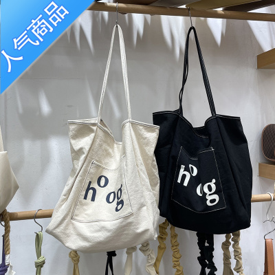 FENGHOU欧比帆布包慵懒风2021新款ins单肩布袋包日系学生帆布袋包女斜挎女斜挎包