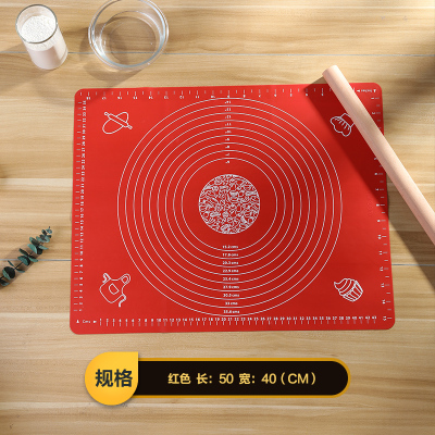 烘焙工具 大号硅胶垫加大号揉面垫 带刻度 可高温 厨房防滑案板 敬平 大号粉色硅胶垫