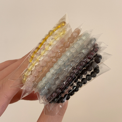 天然水晶手串女款高级感紫水晶海蓝宝叠戴手链轻奢小众精致送女朋友老婆情人节七夕生日礼物