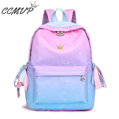 CCMVP轻奢品牌初中学生休闲书包女韩版原宿ulzzang高中学生初中大容量防水双肩包女2019新款彩色默认颜色