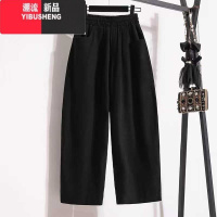 YIBUSHENG女士装老爹休闲裤阔腿宽松梨形身材裤子女大码胖mm显瘦2024薄款