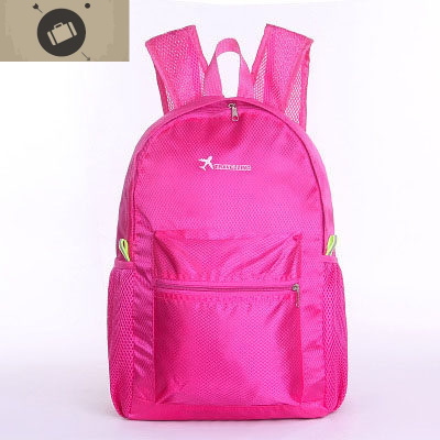 旅行便携式轻薄可折叠双肩包收纳超轻女士大容量简易皮肤背包。艾狄伊娃