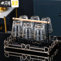 三维工匠北欧玻璃冷水壶套装家用客厅凉水壶水杯可高温创意凉开水壶凉水杯 玻璃杯6只+1架子+1小托盘[315]配送6勺