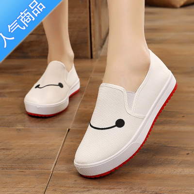 SUNTEK2021夏季新款小白帆布懒人鞋女一脚蹬韩版百搭学生单鞋