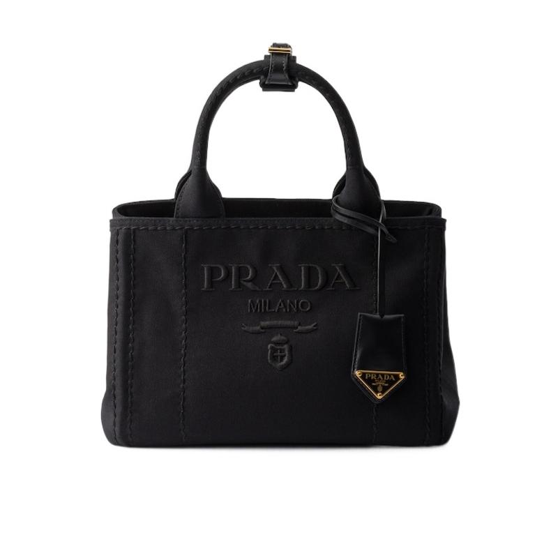 普拉达(PRADA)女士单肩包棉材质双提手可拆卸肩带实用百搭配饰日