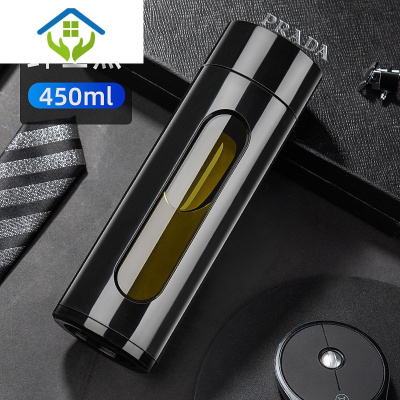 御蓝锦玻璃杯大容量便携水杯男女双层家用创意过滤茶水分离泡茶杯子