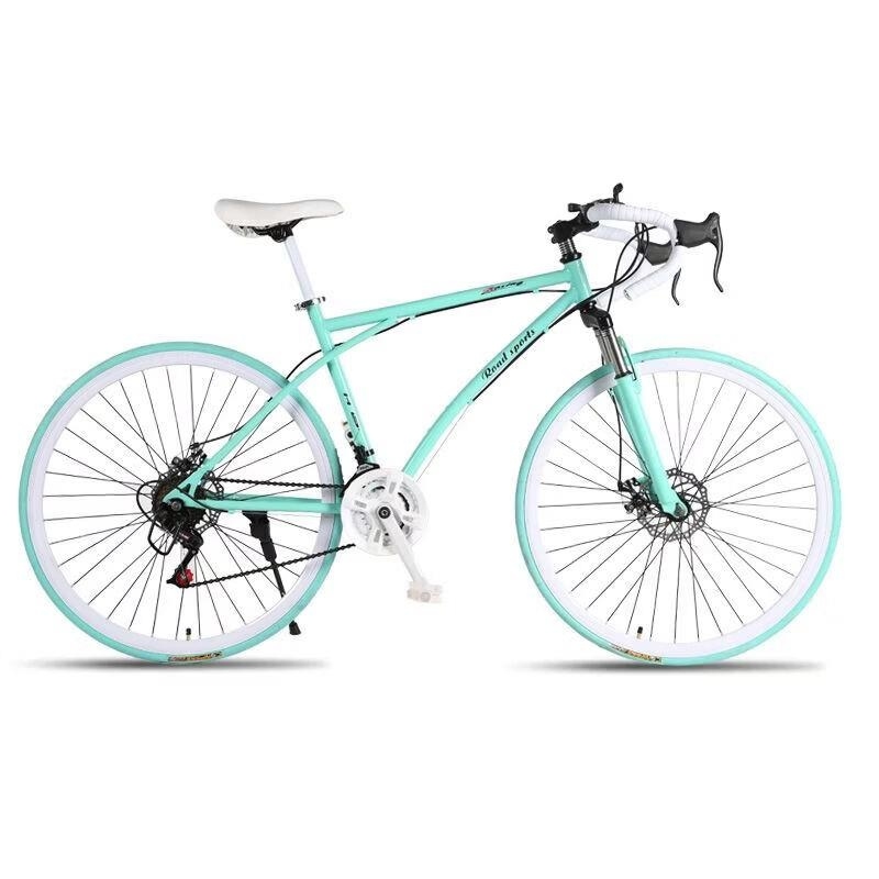 彩色公路自行车变速死飞碟刹700c一体轮可选实心胎日常通勤车