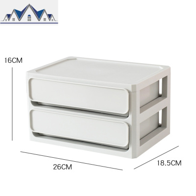 化妆品收纳盒口红护肤品整理盒防尘梳妆台置物架家用大容量文具 三维工匠