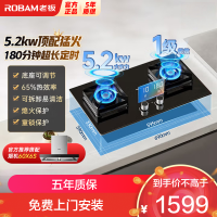 老板(Robam)智慧大火力 23BX-E1天然气燃气灶[小灶王]双子星系列智能定时灶5.2kW火力嵌入式 延期7天发货