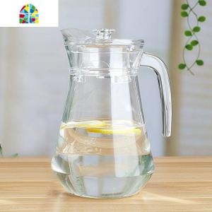果汁装玻璃的瓶子容器家用冷水壶杯子玻璃带盖酸梅汤壶扎壶大透明 FENGHOU 1.3L鸭嘴壶单个凉水壶