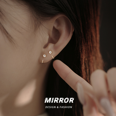 925纯银闪亮花苞耳钩耳钉女耳环耳饰小众简约养耳洞2025年送女朋友老婆情人节七夕生日礼物