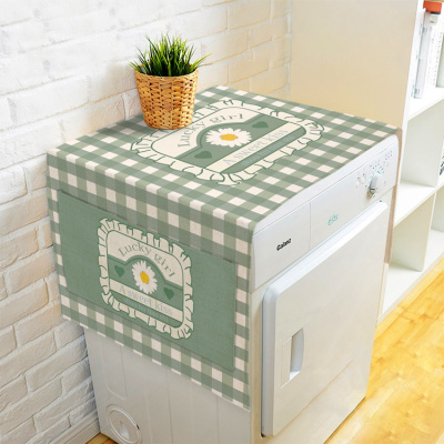 简约格子格子系列棉麻滚筒洗衣机盖阿斯卡利(ASCARI)布单盖巾-简约格子2140*55cm洗衣机/单开门冰箱-
