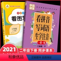 [正版]看图写话二年级下册语文专项训练组合训练看拼音写词语二年级下册生字注音组词造句近反义词课文内容填空看图说话写话训
