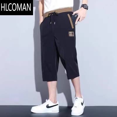 HLCOMAN2025新款冰丝短裤男士夏季薄款宽松运动透气七分裤直筒休闲速干裤