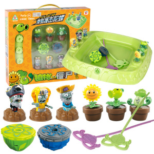 正版植物大战僵尸玩具全套2可发射套装儿童男孩豌豆射手巨人疆尸寒冰射手软胶仙人掌海盗船 植物僵尸陀螺6款战斗盘套装